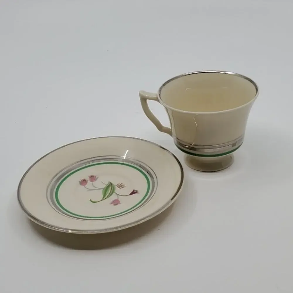 Syracuse China OPCO Old Ivory Demitasse cup saucer set